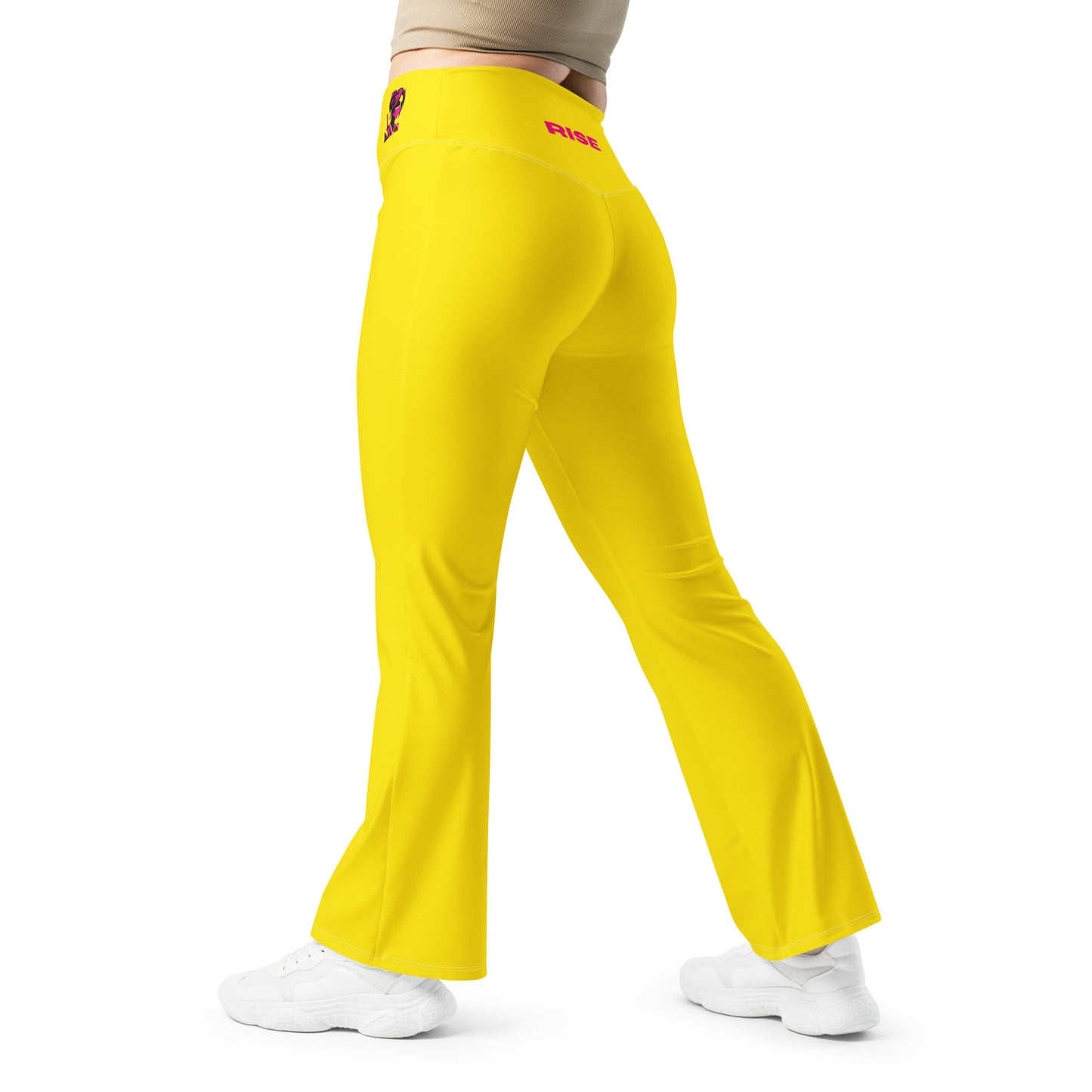 VALIANT WORLD Women's Flare Leggings (Bright Yellow)