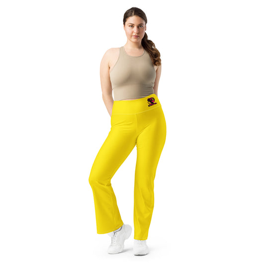 VALIANT WORLD Women's Flare Leggings (Bright Yellow)