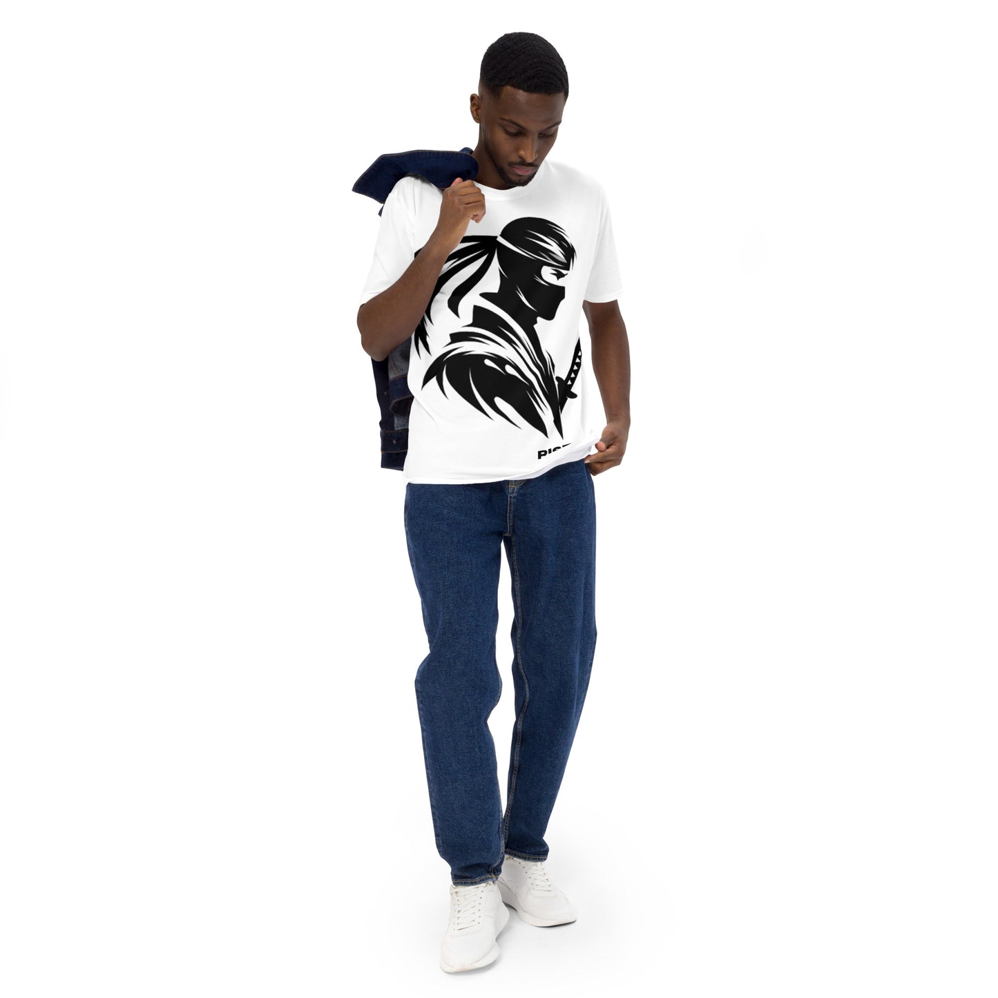 VALIANT WORLD Men's Full Graphic Crew Neck Tee (White)