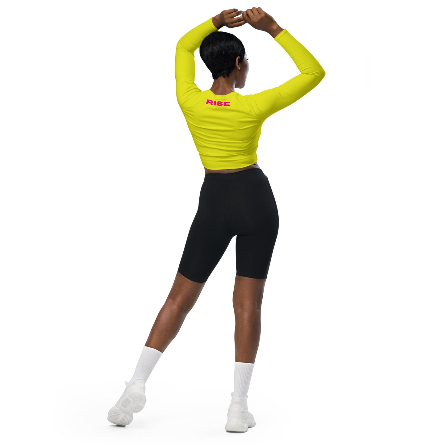 VALIANT WORLD Women's Recycled Long-sleeve Crop Top (Chartreuse)