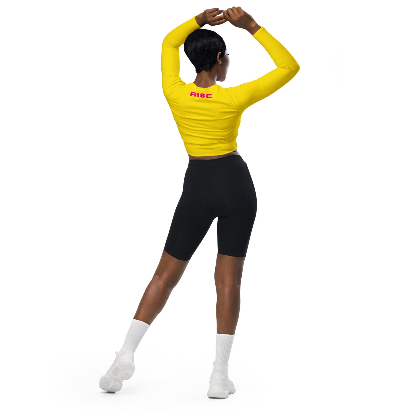 VALIANT WORLD Women's Recycled Long-sleeve Crop Top (Bright Yellow)