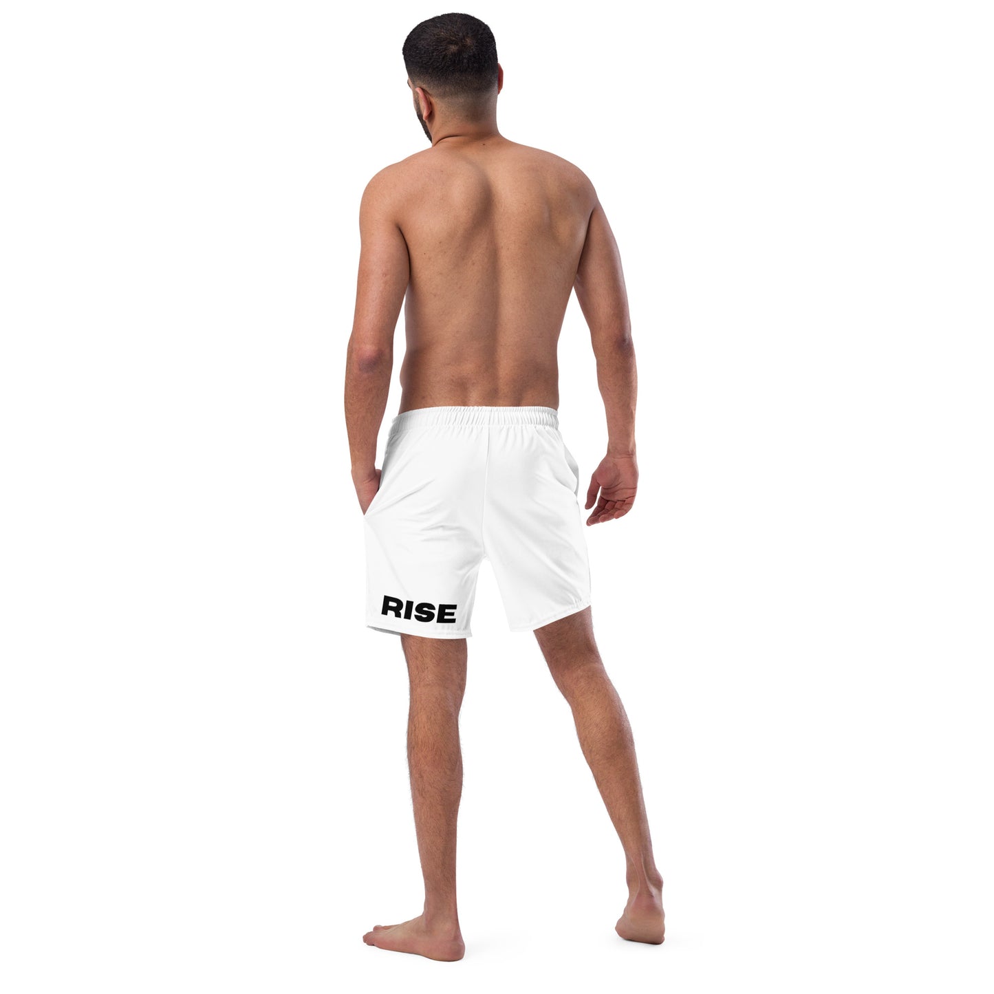 VALIANT WORLD Men's Recycled Swim Trunks (White)