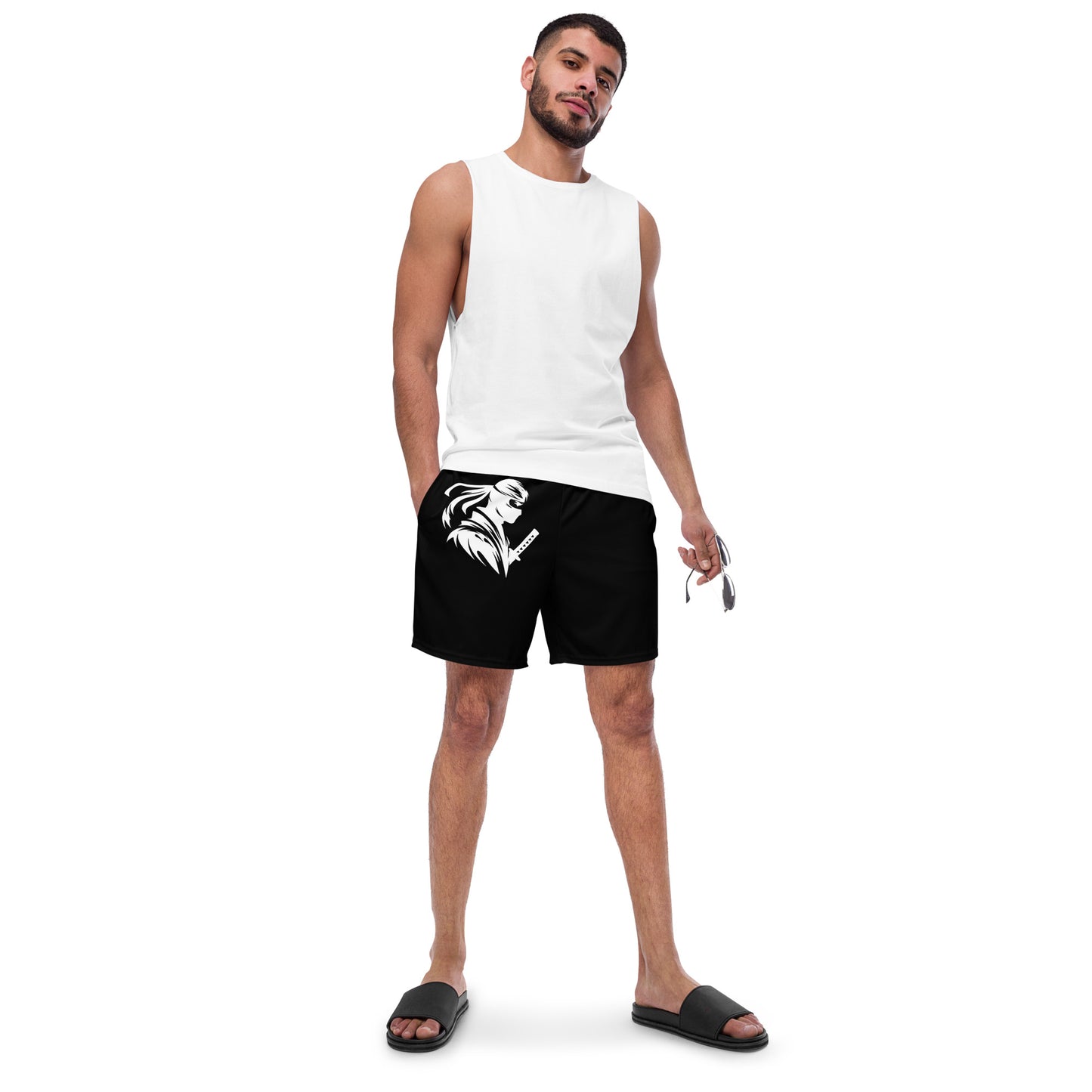 VALIANT WORLD Men's Recycled Swim Trunks (Black)