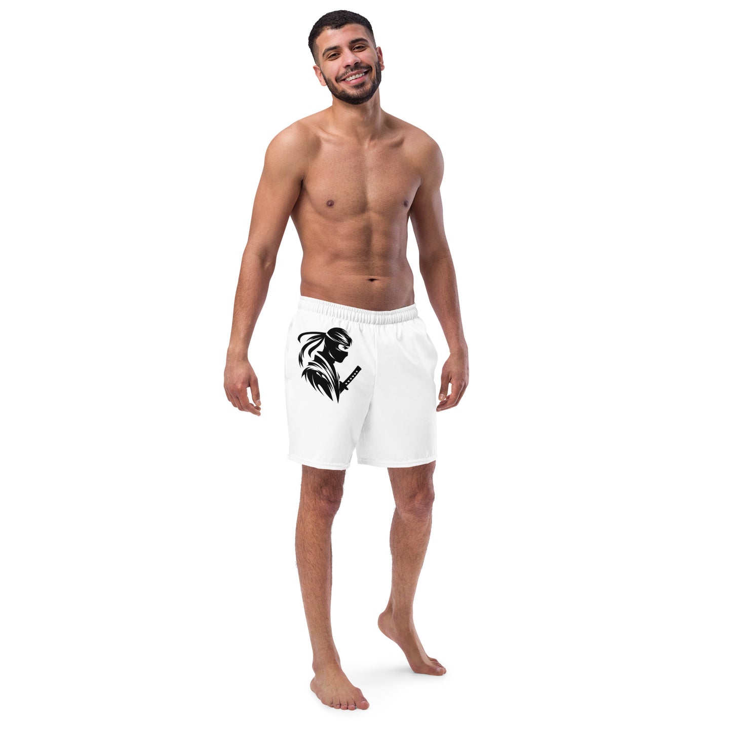 VALIANT WORLD Men's Recycled Swim Trunks (White)