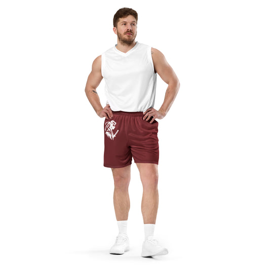 VALIANT WORLD Men's Mesh Shorts (Claret)