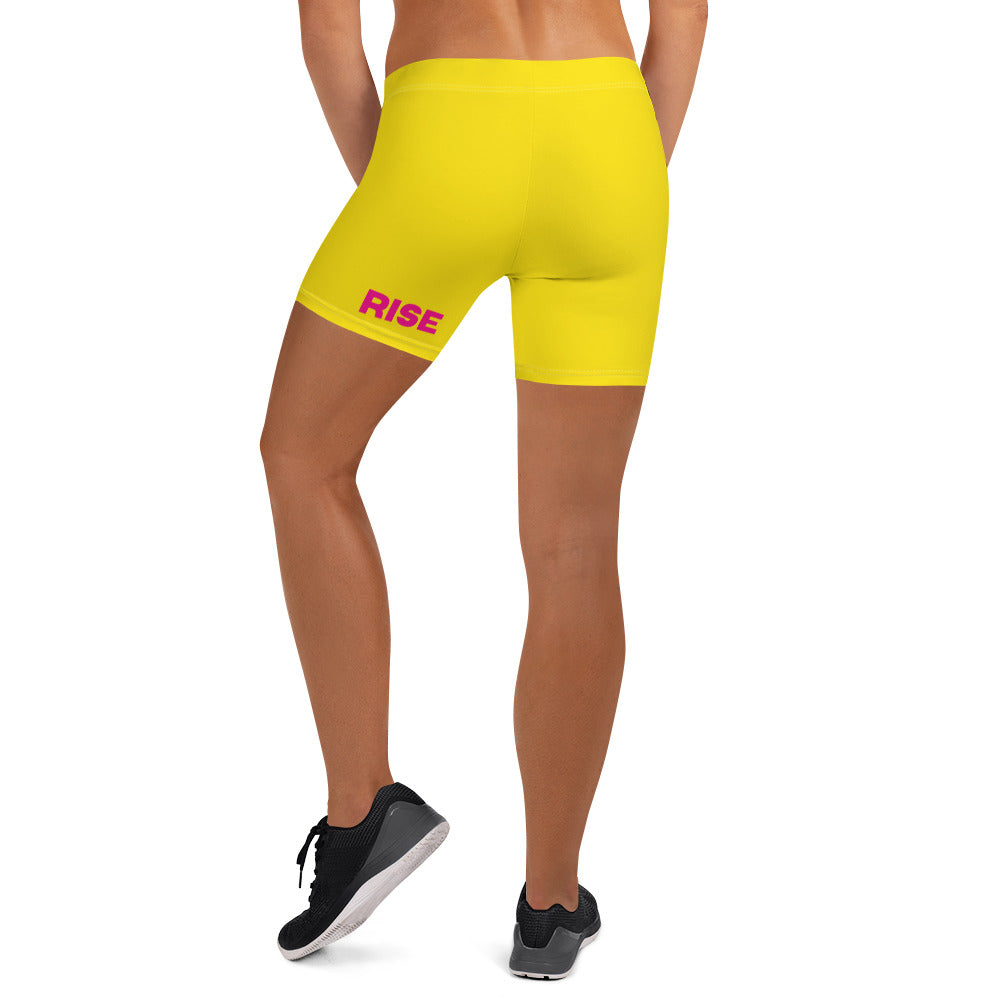 VALIANT WORLD Women's Short Leggings (Bright Yellow)