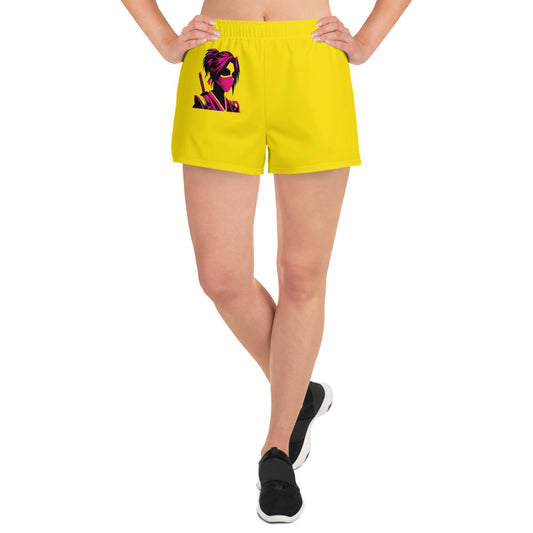 VALIANT WORLD Women's Athletic Shorts (Bright Yellow)