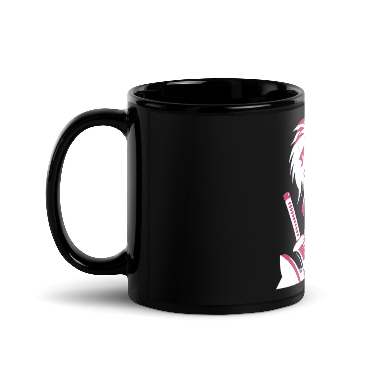 VALIANT WORLD Classic Black Glossy Mug (Female Ninja)