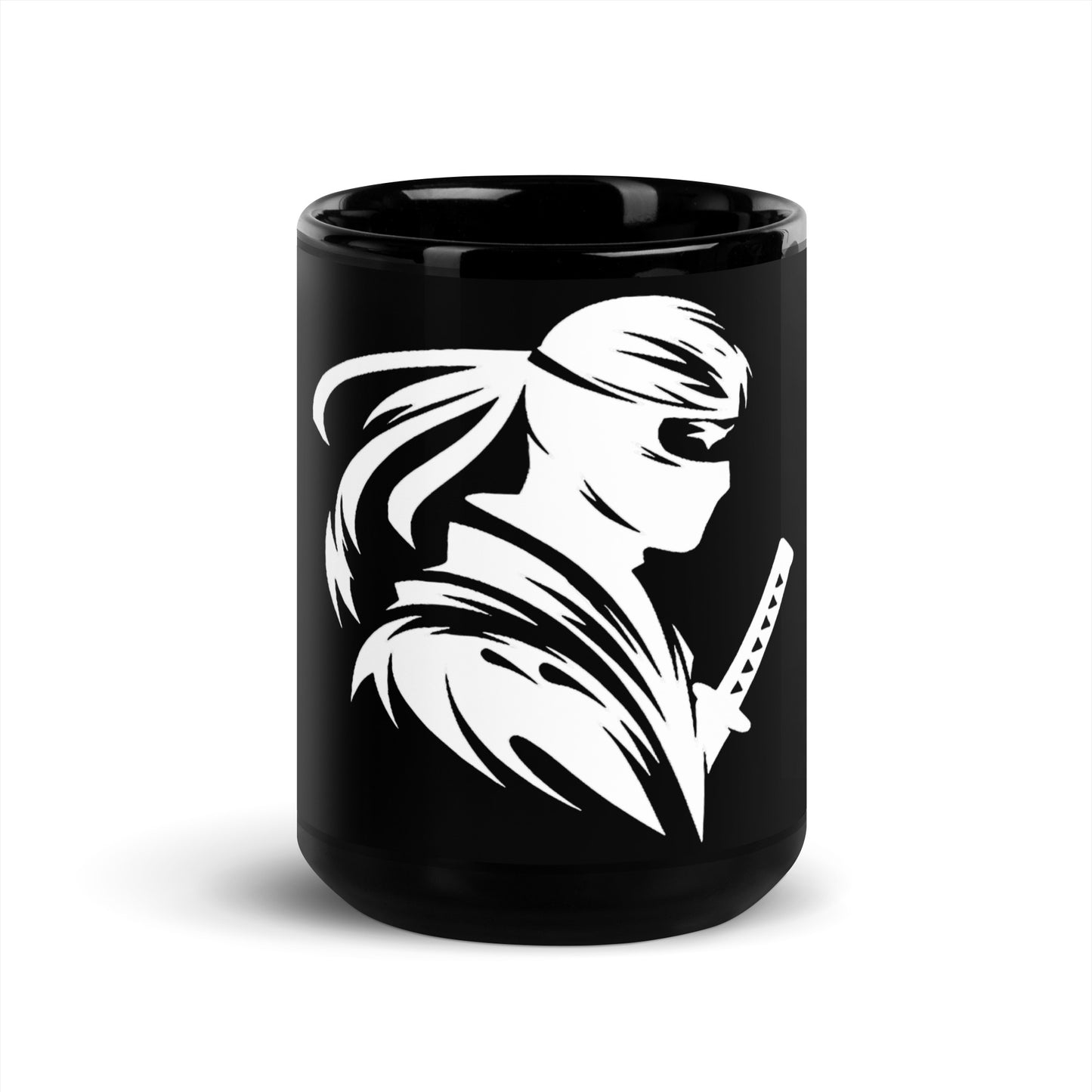 VALIANT WORLD Classic Black Glossy Mug (Male Ninja)