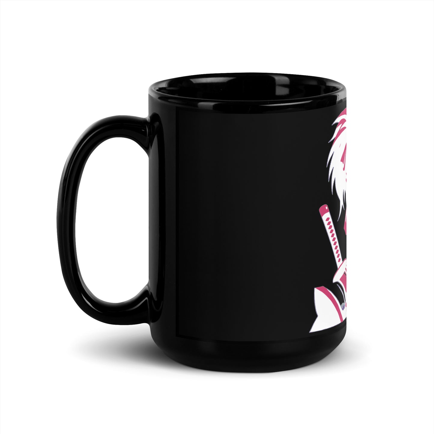 VALIANT WORLD Classic Black Glossy Mug (Female Ninja)