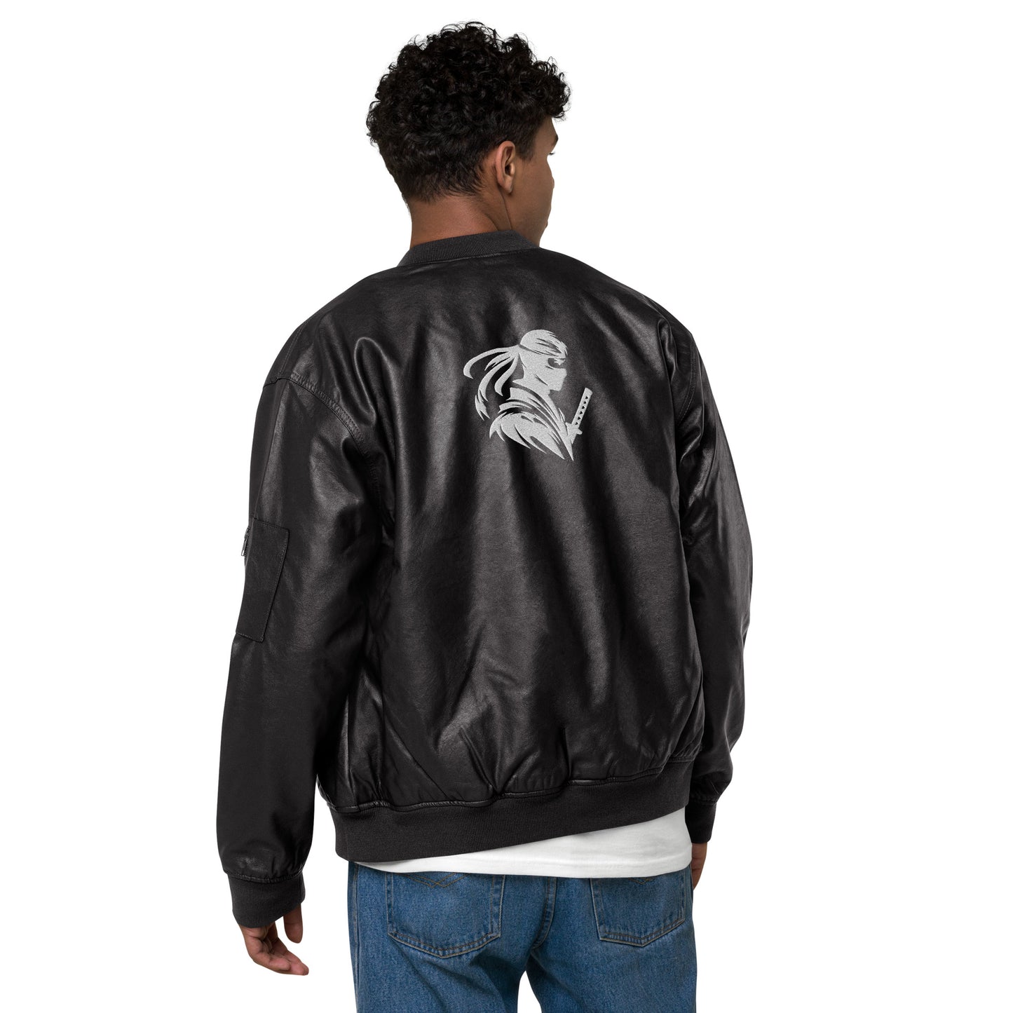 VALIANT WORLD Classic Men's Faux Leather Bomber Jacket