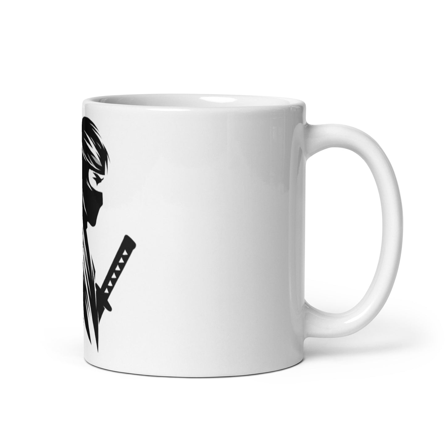 VALIANT WORLD Classic White Glossy Mug (Male Ninja)