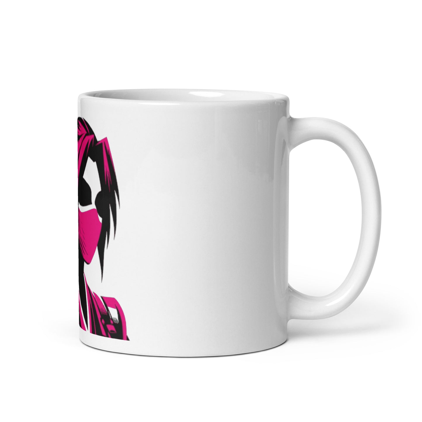 VALIANT WORLD Classic White Glossy Mug (Female Ninja)