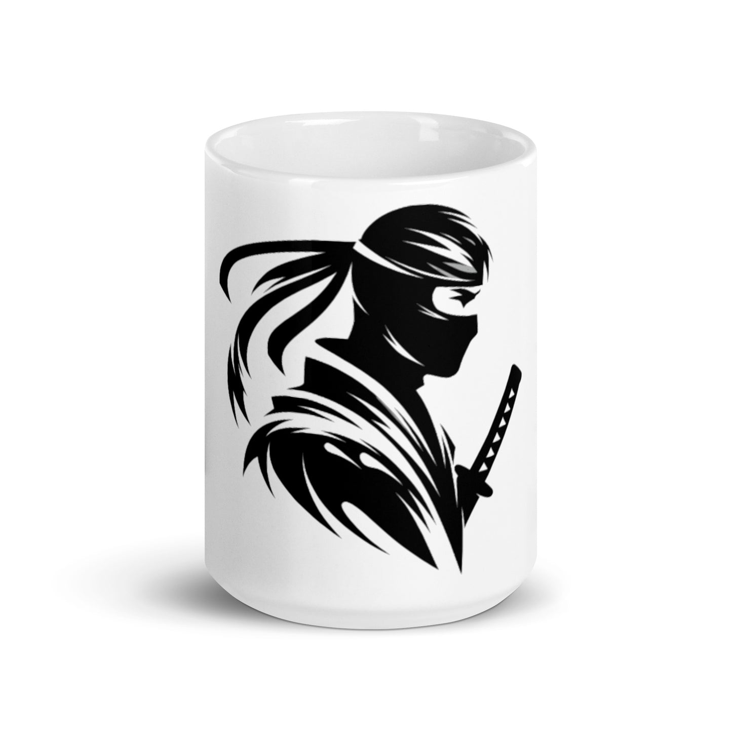 VALIANT WORLD Classic White Glossy Mug (Male Ninja)