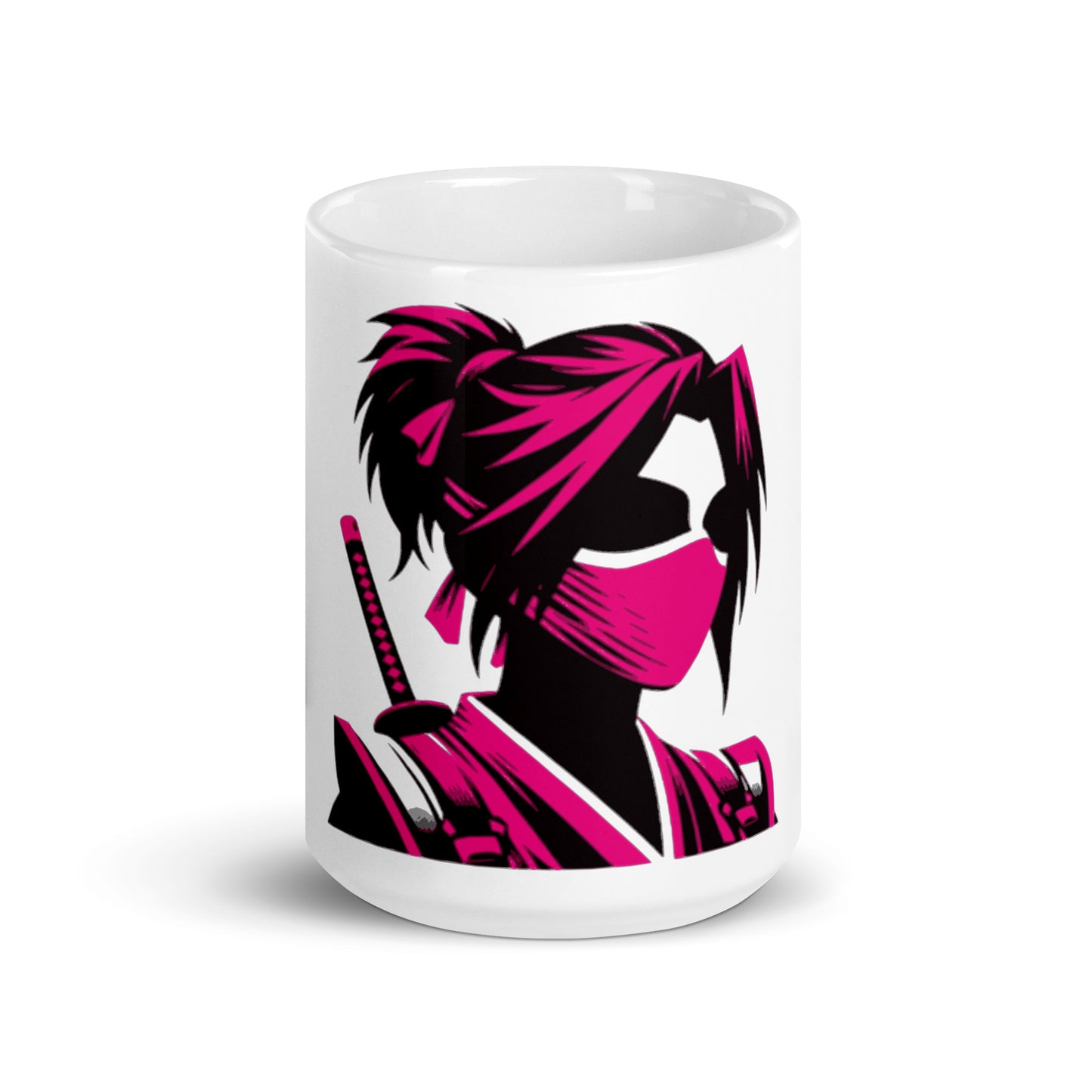 VALIANT WORLD Classic White Glossy Mug (Female Ninja)