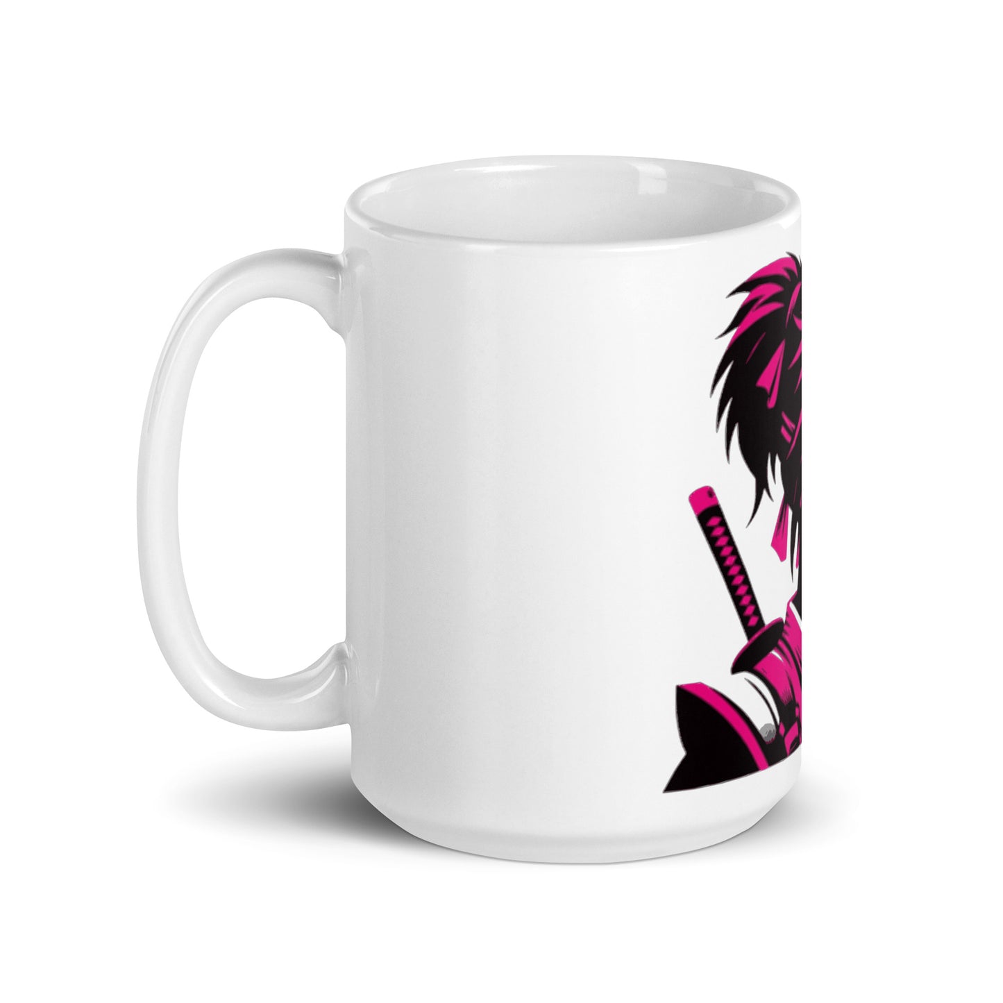 VALIANT WORLD Classic White Glossy Mug (Female Ninja)