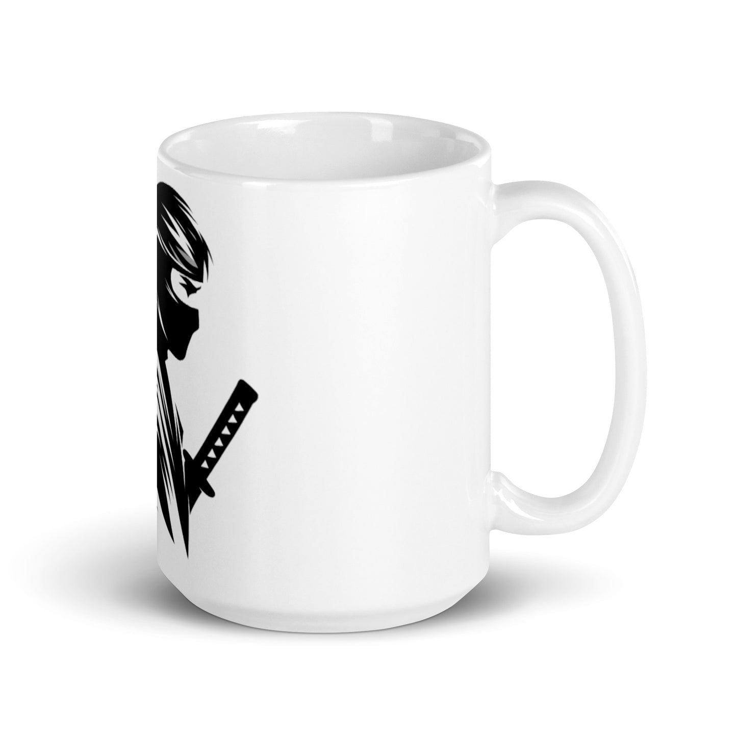 VALIANT WORLD Classic White Glossy Mug (Male Ninja)