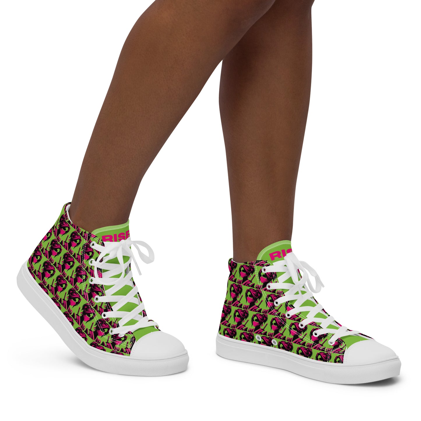 VALIANT WORLD Classic Women’s High Top Canvas Shoes (Grass Green)