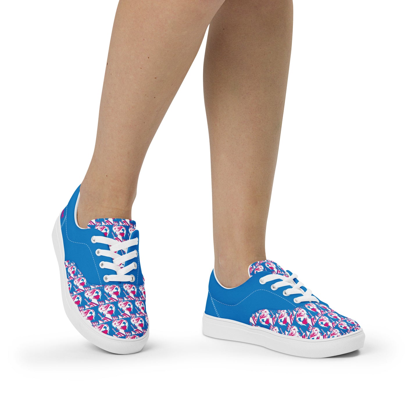 VALIANT WORLD Classic Women’s Lace-up Canvas Shoes (Bright Blue)