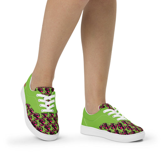 VALIANT WORLD Classic Women’s Lace-up Canvas Shoes (Grass Green)